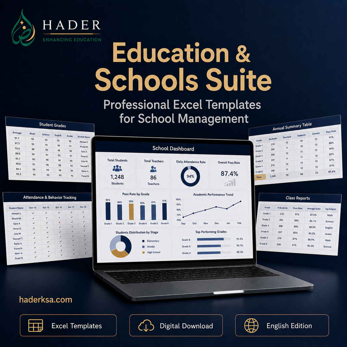 مجموعة تطبيقات HADER التعليمية والمدرسية